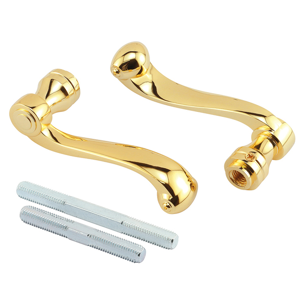 Prime-Line French Colonial Door Levers, Heavy Weighted Casting Design, Brass Finish 1 Set E 2660